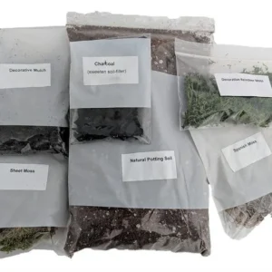 Terrarium Fairy Garden Kit - Create Your Own Terrarium - Soil, Moss, Charcoal, Mulch